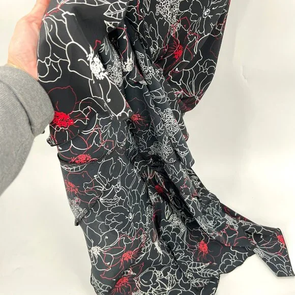 Vintage Jessica Floral Asymmetrical Ruffle Midi Dress - Picture 5 of 5